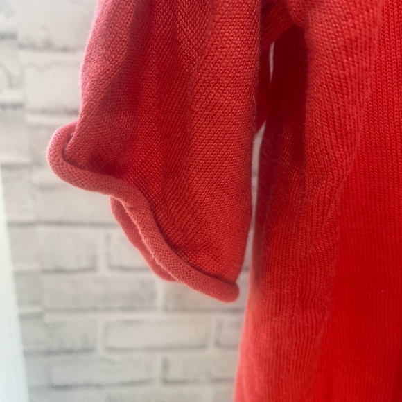 Jones New York Orange Short Sleeve Pullover Sweater Medium - Picture 7 of 9